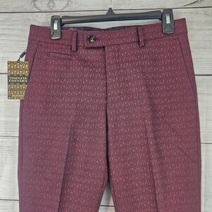 Murano Evan 29x32 Extra Slim Fit Timeless Twenties Red & Black Pants NWT L805